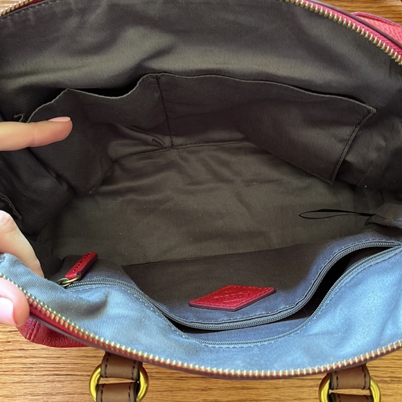 Red Genuine Leather Fossil Satchel Bag/Purse - Picture 8 of 11